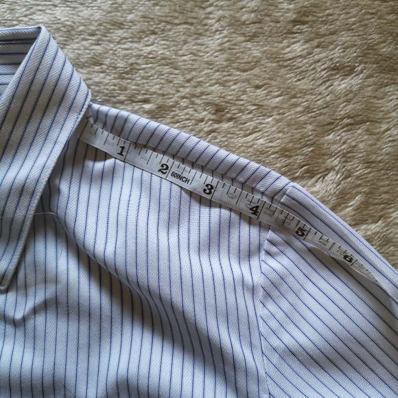 Classic Blue and White Button Down 100% cotton Tailored Fit Office Top XS NWT - Picture 5 of 14